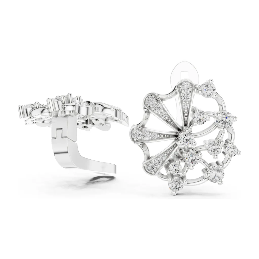 Fan Burst Diamond Earrings — photo 5