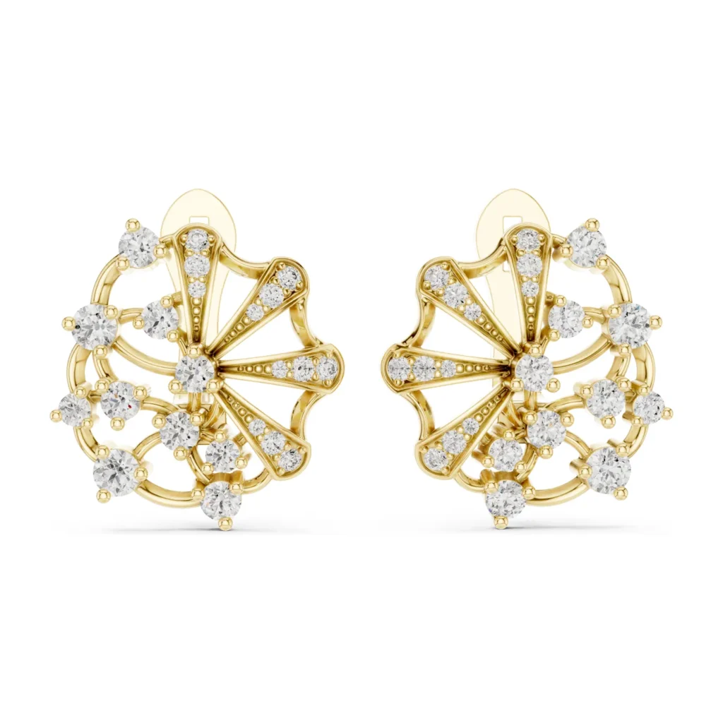 Fan Burst Diamond Earrings — photo 4