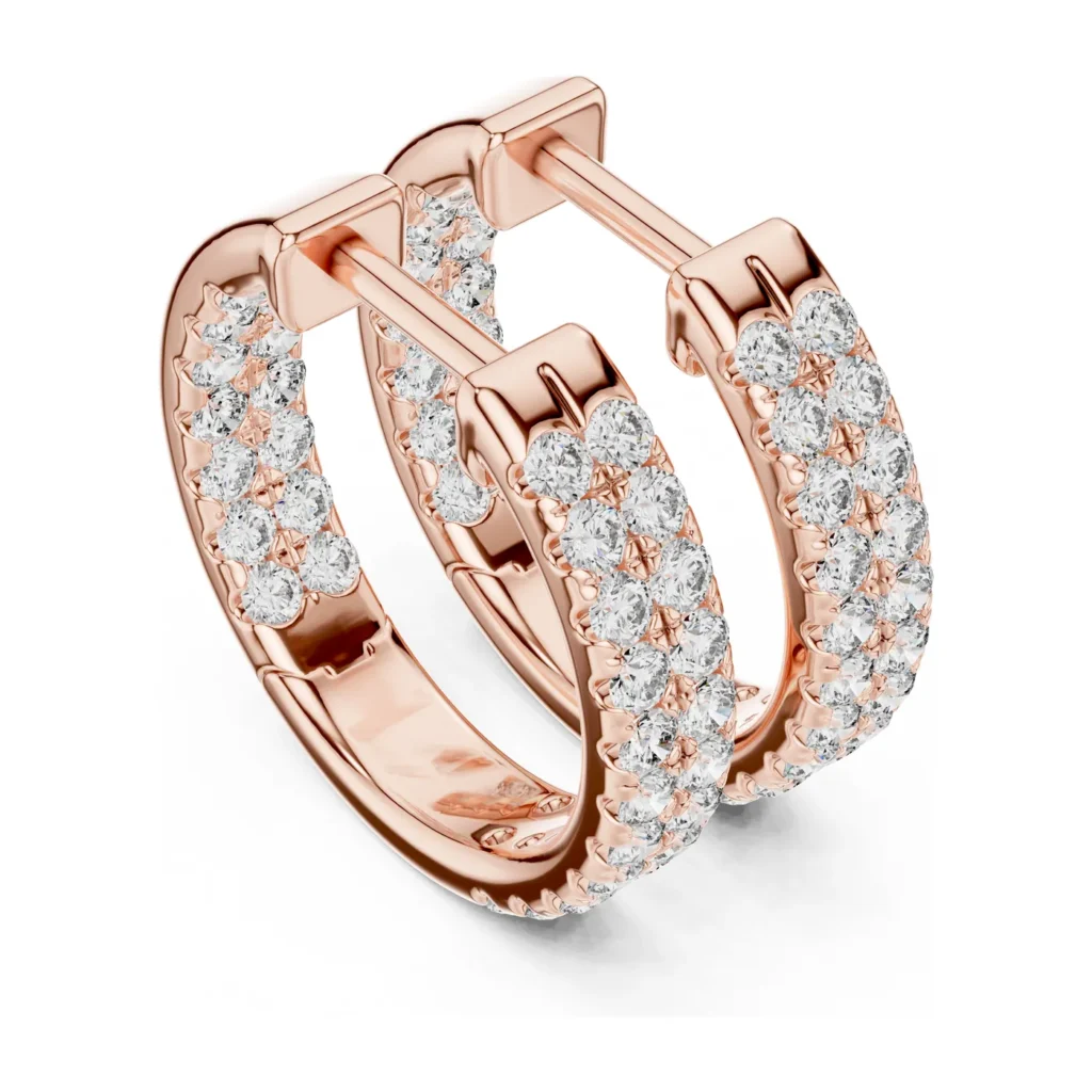 Double-Row Diamond Hoop Earrings — photo 10