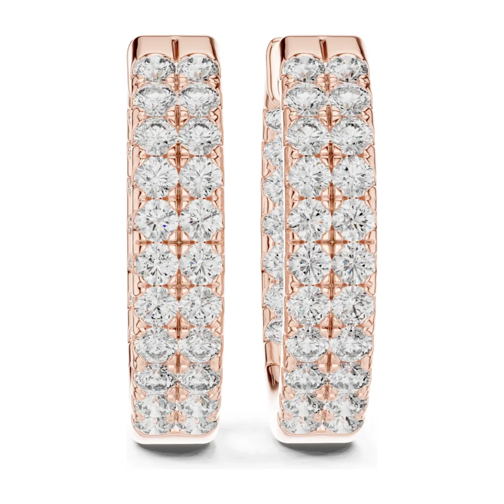 Double-Row Diamond Hoop Earrings — photo 12