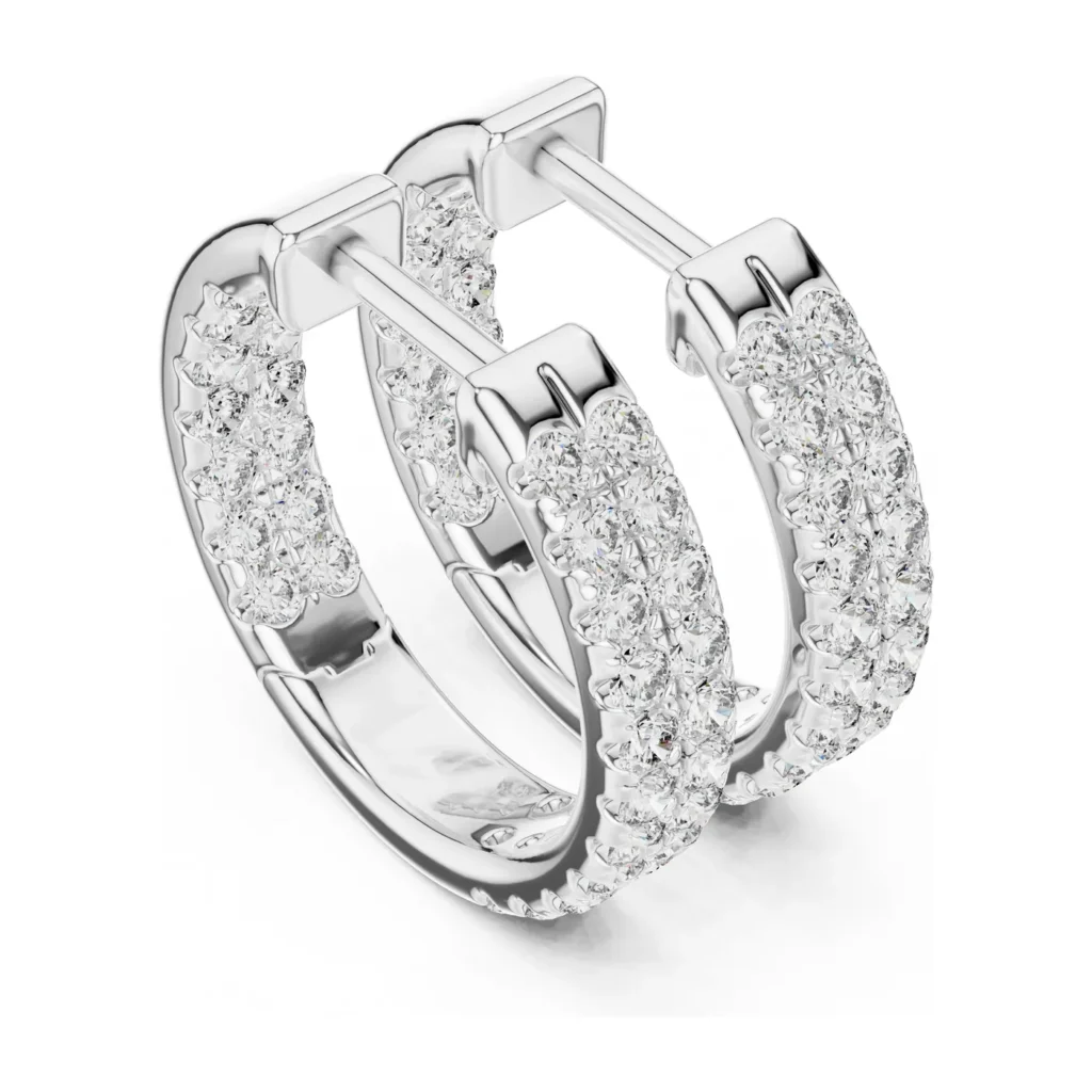 Double-Row Diamond Hoop Earrings — photo 6