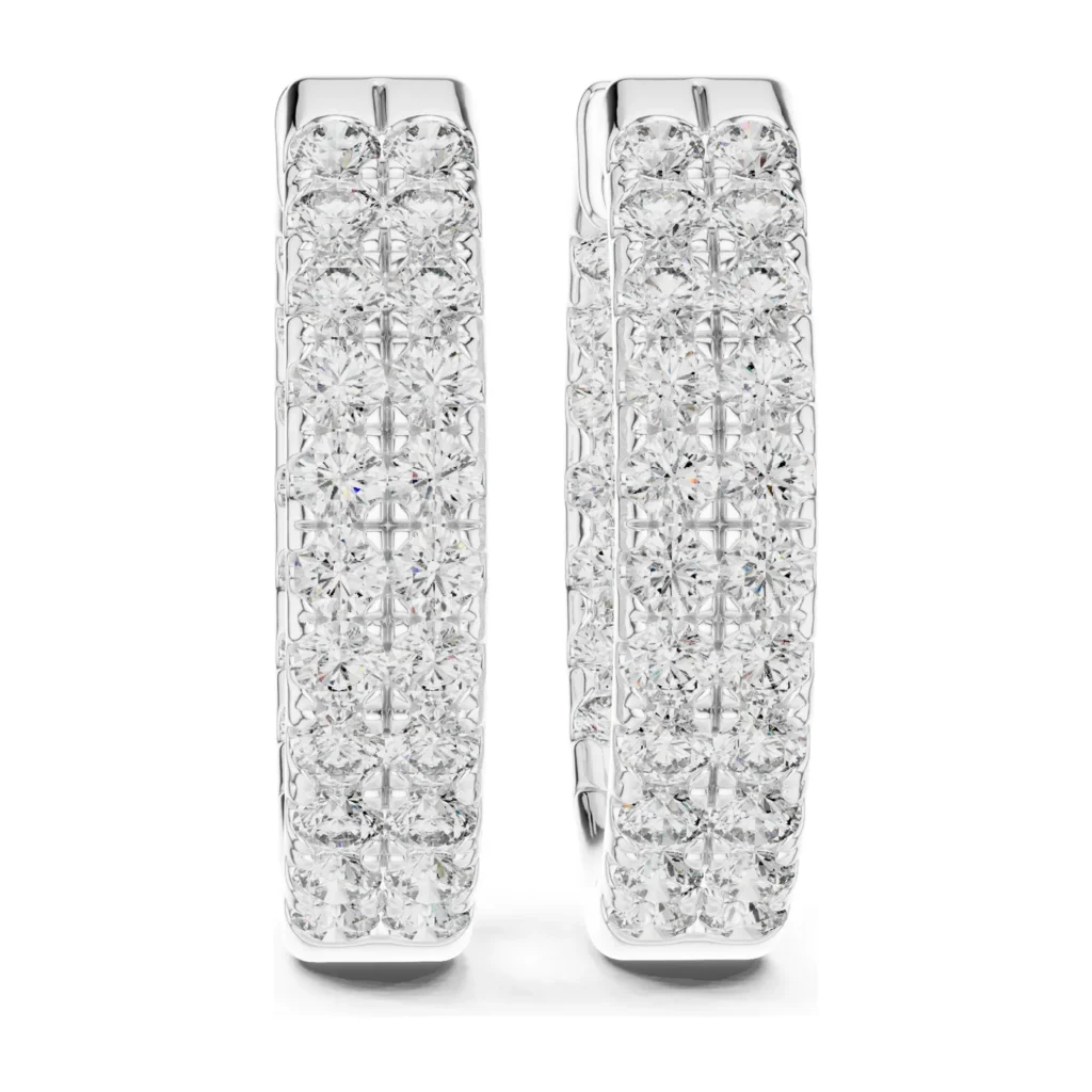 Double-Row Diamond Hoop Earrings — photo 8