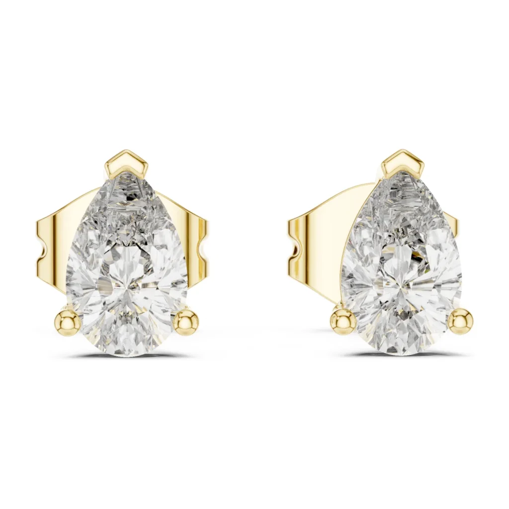 Pear Solitaire Diamond Studs — photo 4