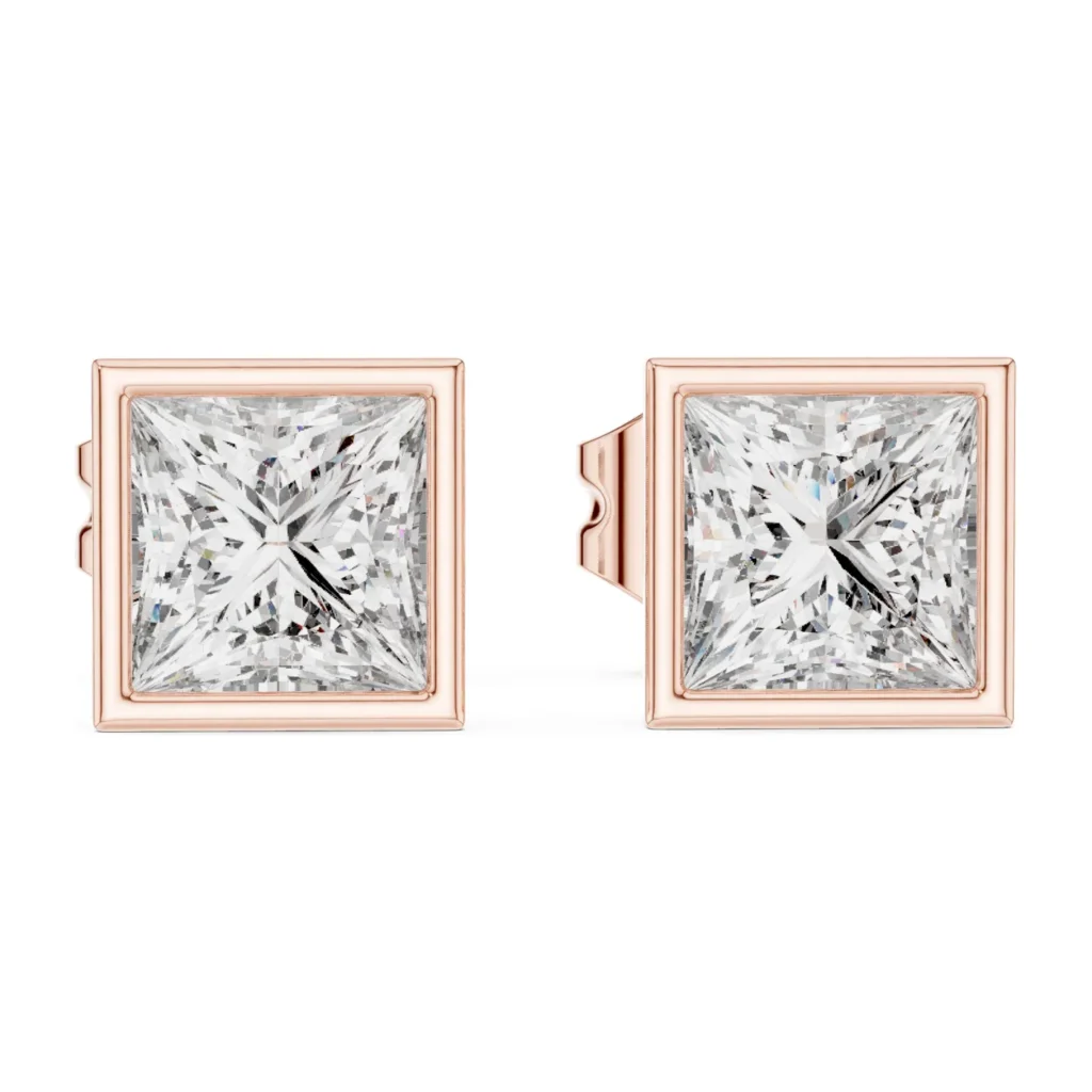 Princess-Cut Bezel Studs — photo 12