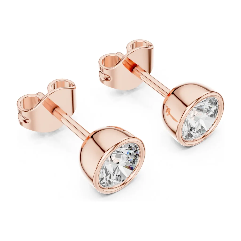 Round Bezel Diamond Studs — photo 10