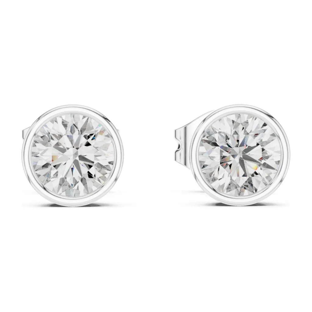 Round Bezel Diamond Studs — photo 8