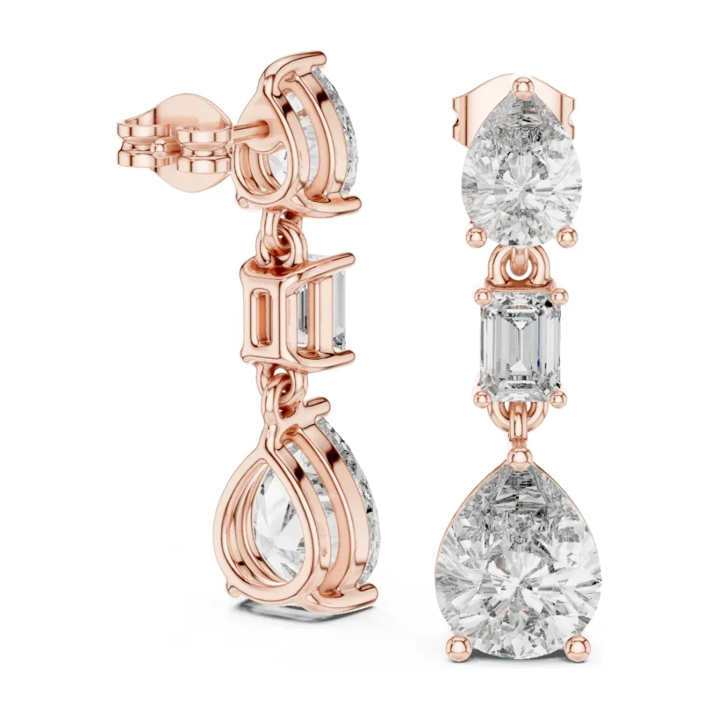 Pear & Baguette Drop Earrings — photo 9