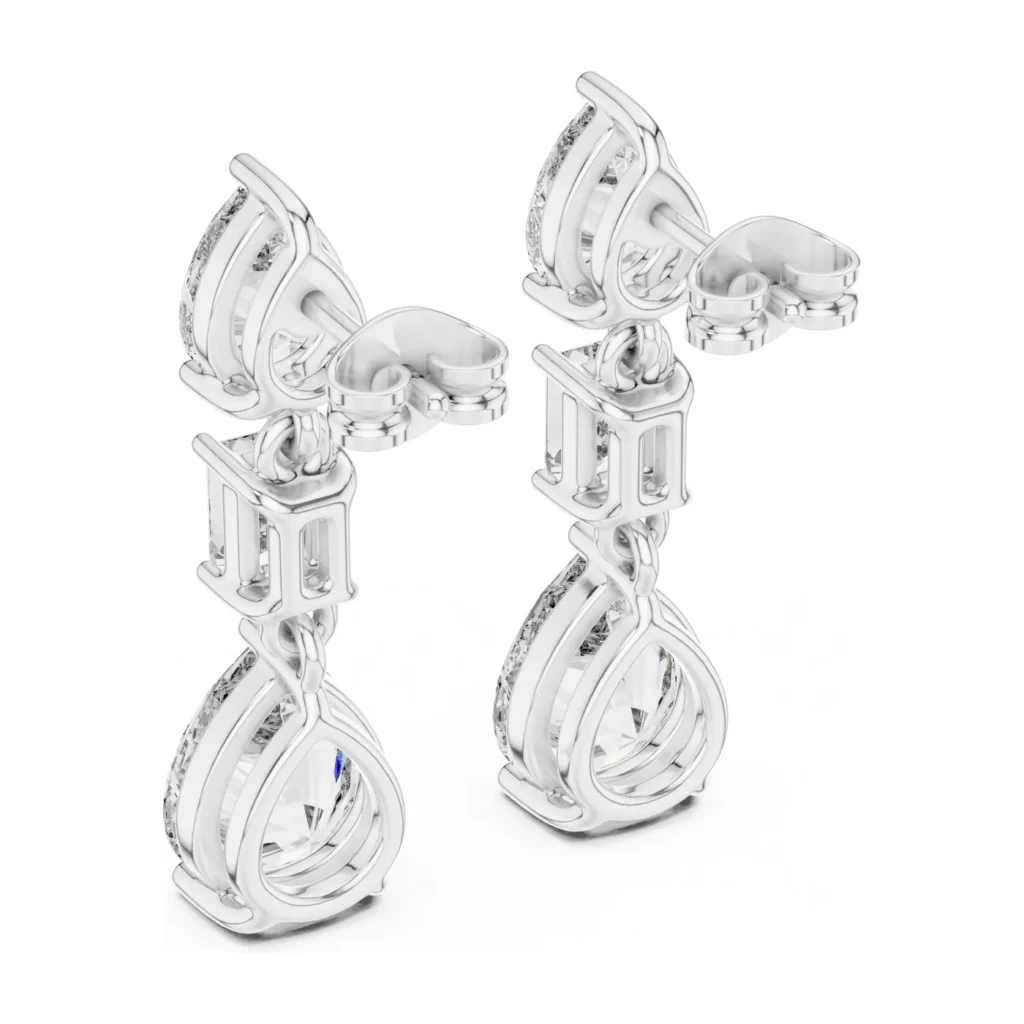 Pear & Baguette Drop Earrings — photo 7