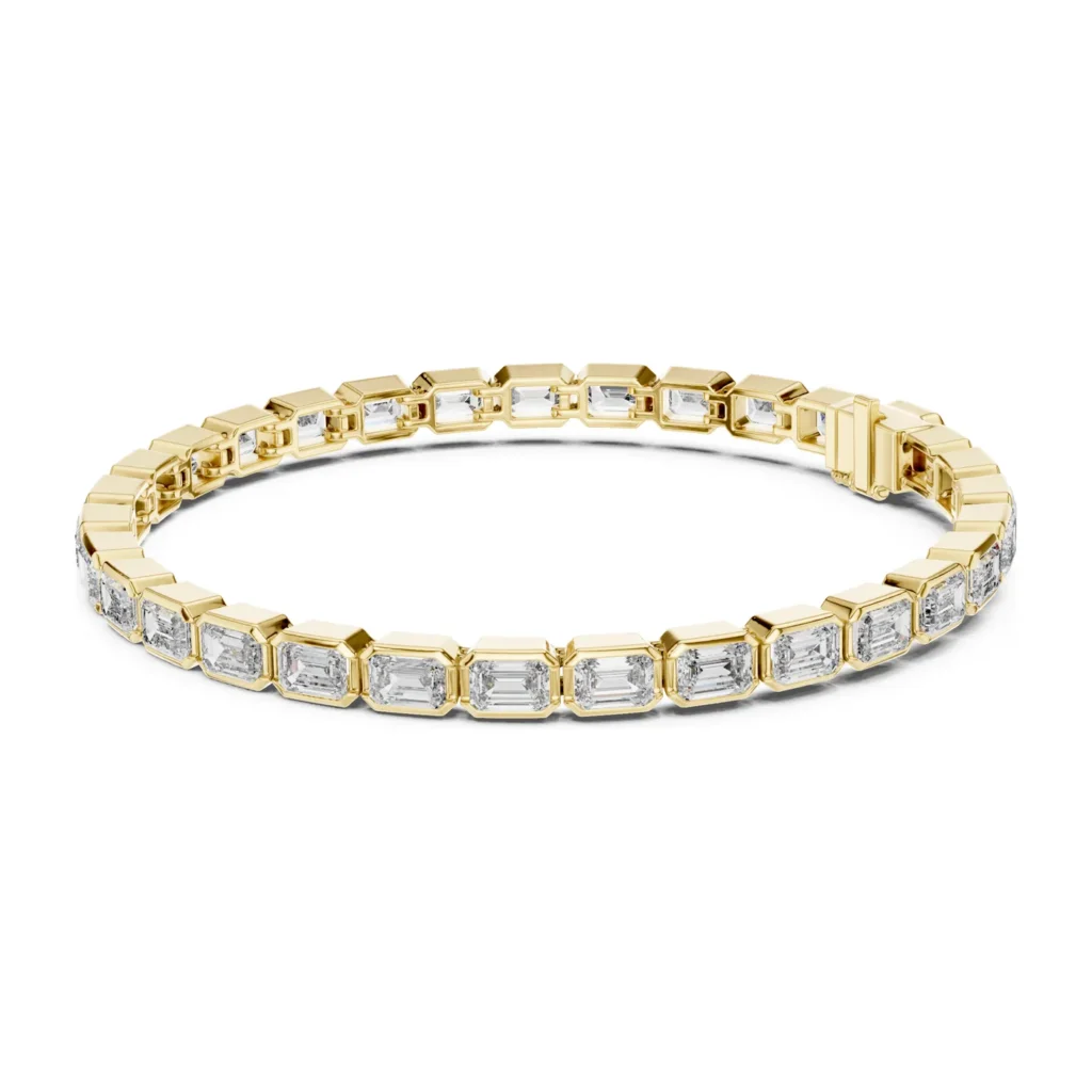 Emerald-Cut Bezel Tennis Bracelet