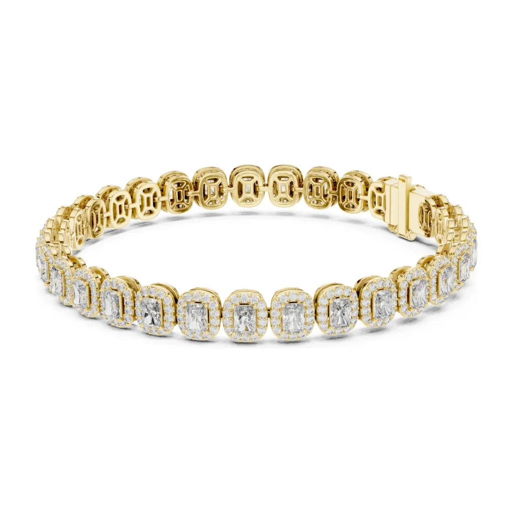 Cushion Halo Tennis Bracelet