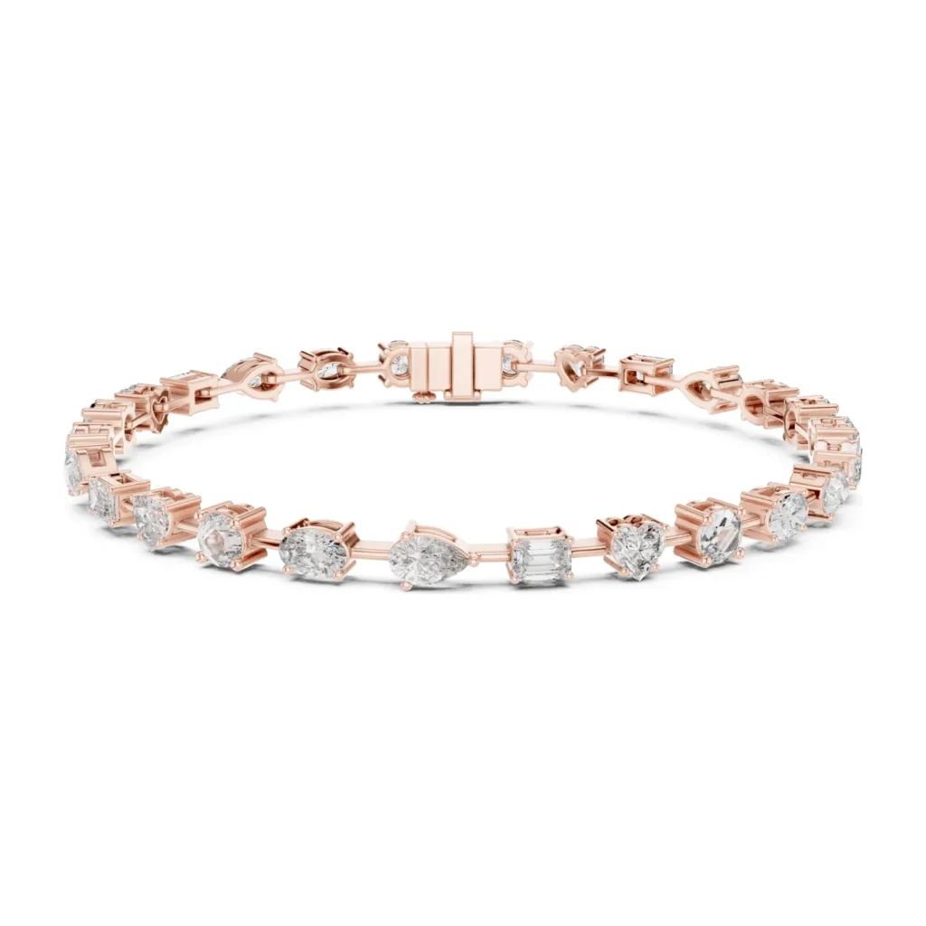 Mixed-Shape Floating Diamond Bracelet — photo 12