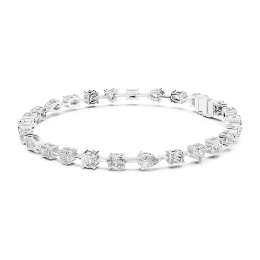 Mixed-Shape Floating Diamond Bracelet — photo 5