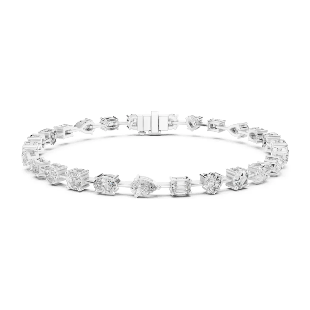 Mixed-Shape Floating Diamond Bracelet — photo 8