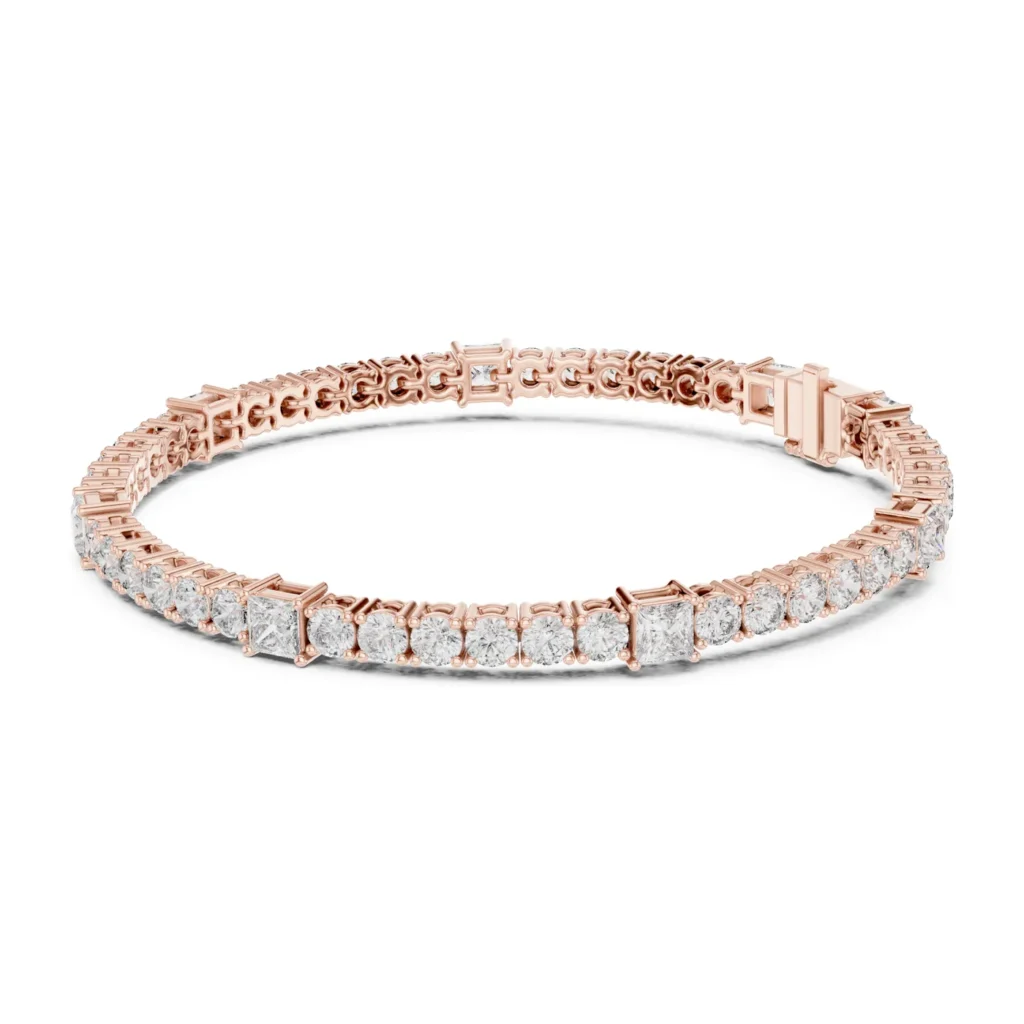 Round Tennis Bracelet with Baguette Station — photo 9