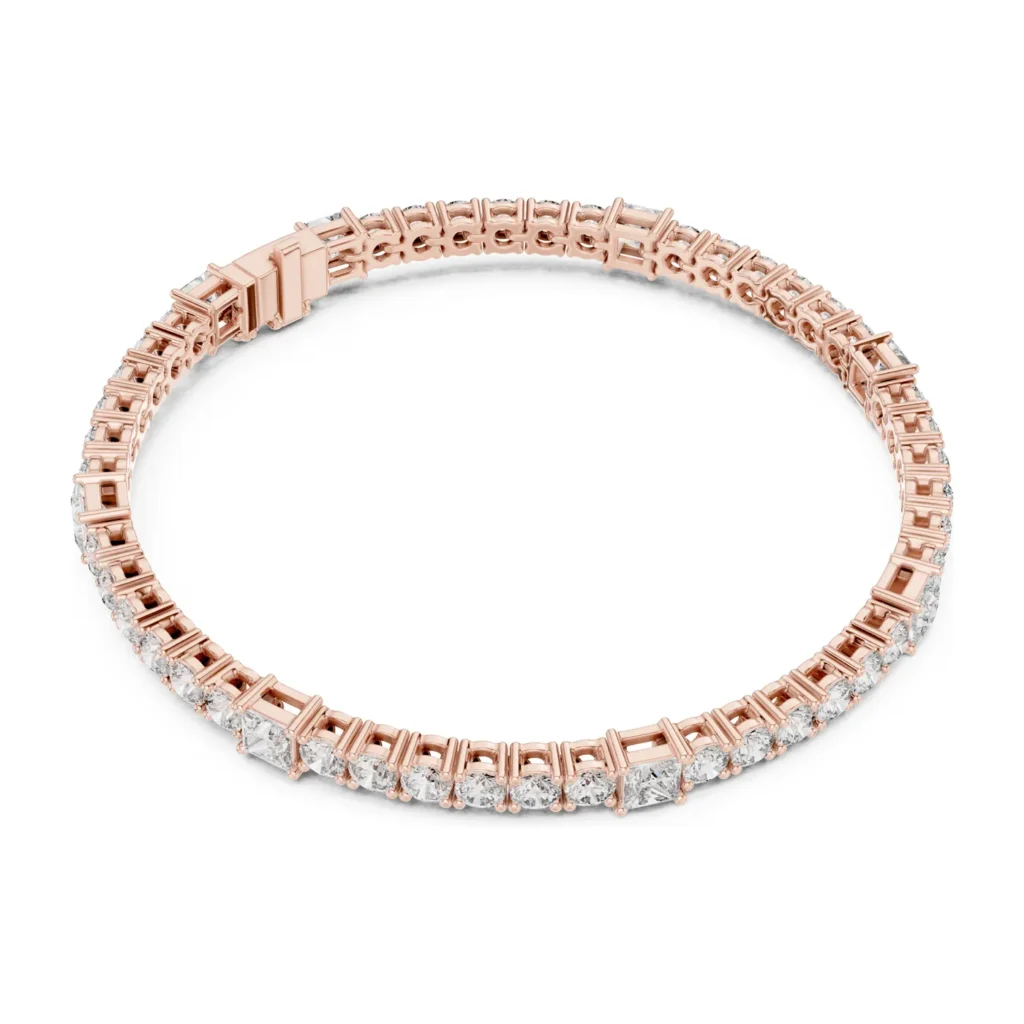 Round Tennis Bracelet with Baguette Station — photo 10