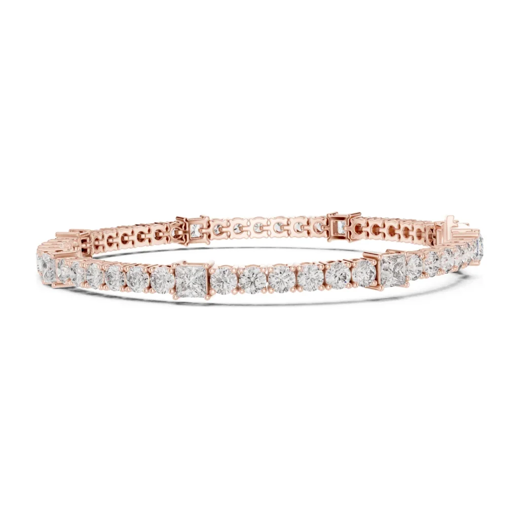 Round Tennis Bracelet with Baguette Station — photo 11
