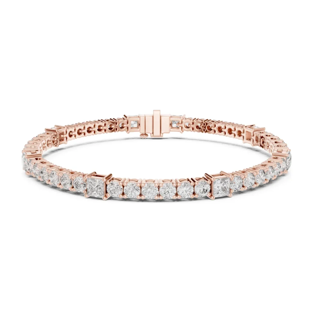 Round Tennis Bracelet with Baguette Station — photo 12