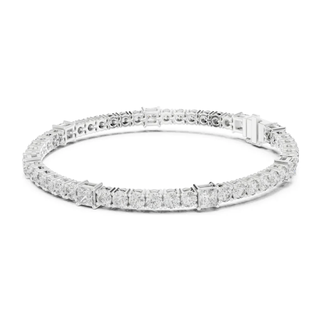Round Tennis Bracelet with Baguette Station — photo 5