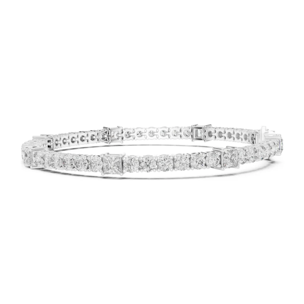 Round Tennis Bracelet with Baguette Station — photo 7