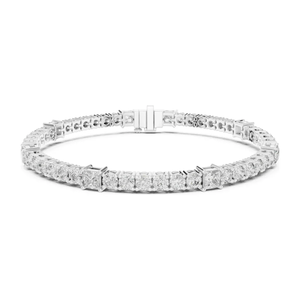 Round Tennis Bracelet with Baguette Station — photo 8