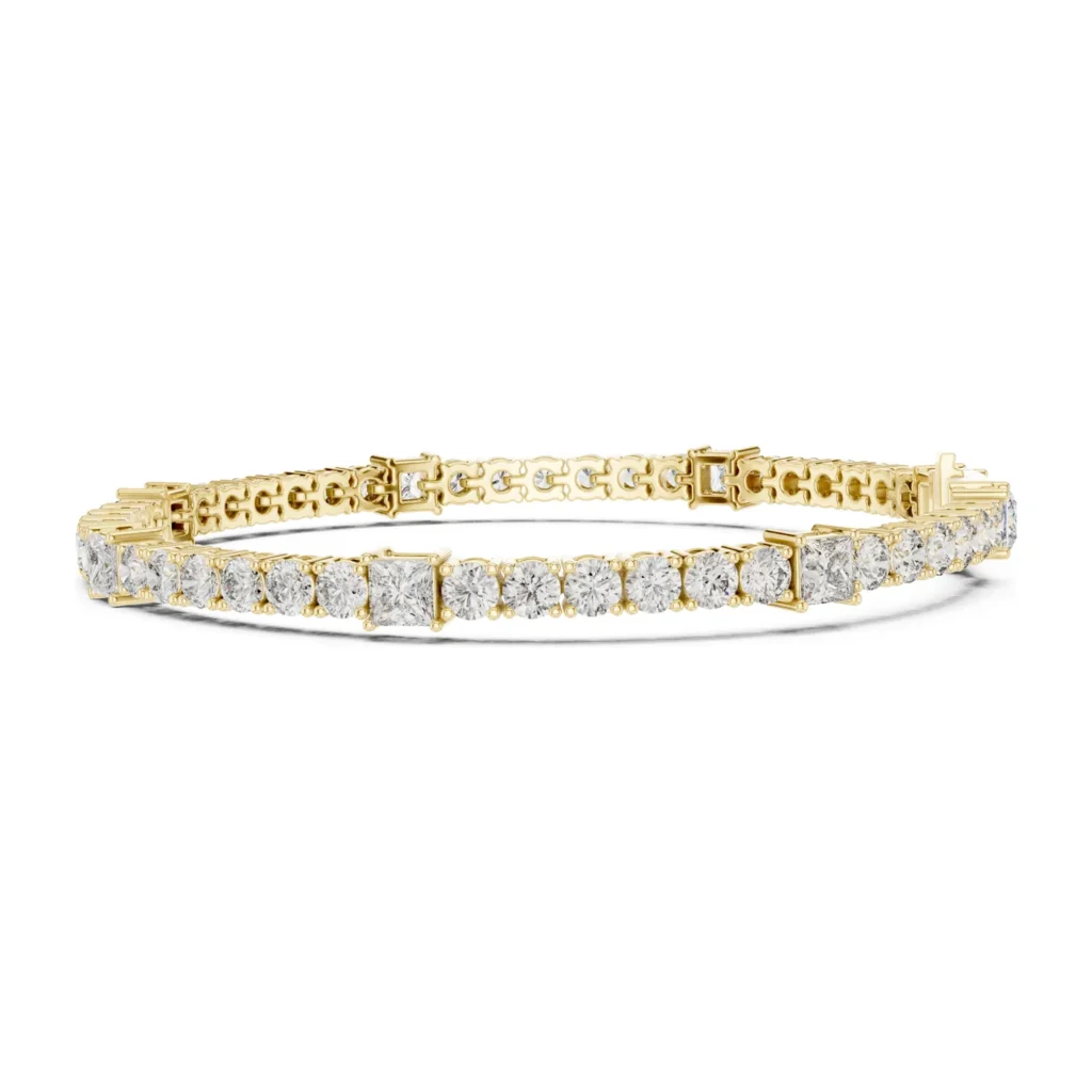 Round Tennis Bracelet with Baguette Station — photo 3
