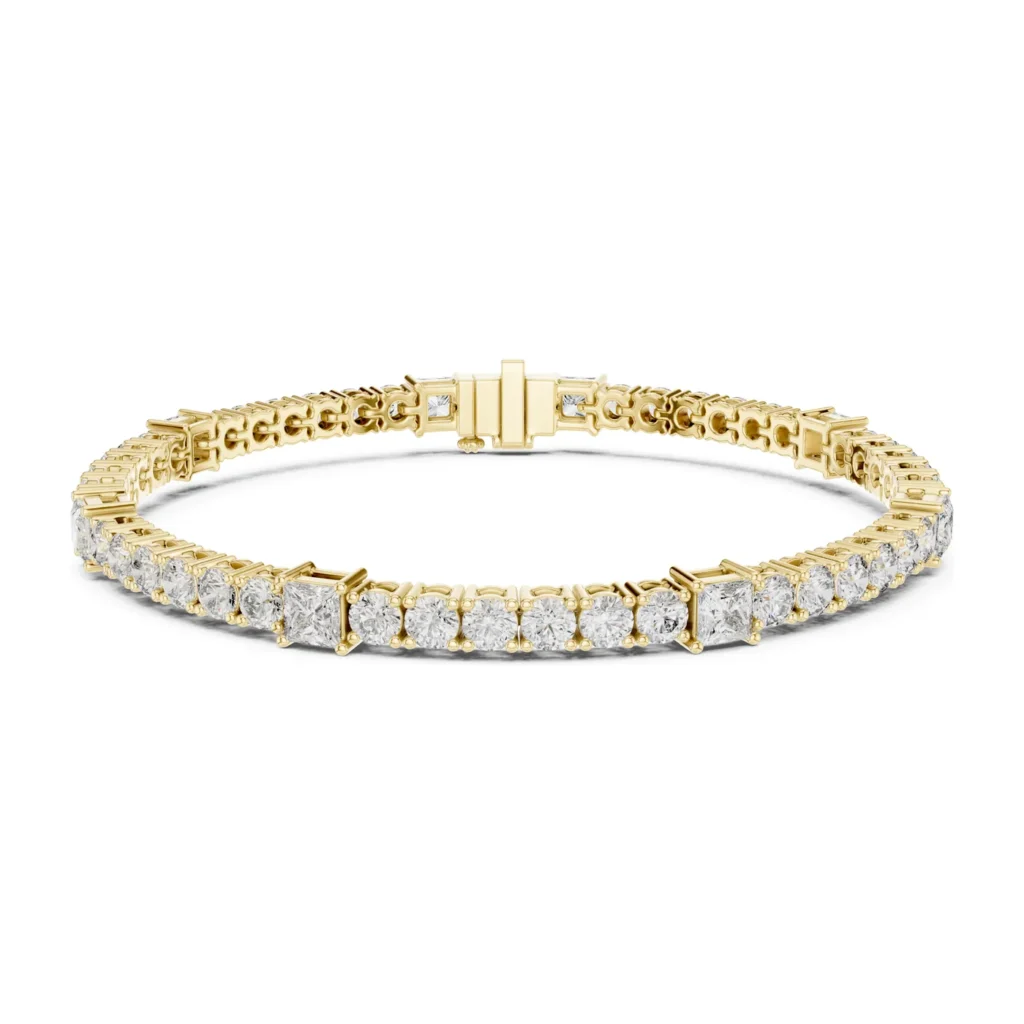 Round Tennis Bracelet with Baguette Station — photo 4