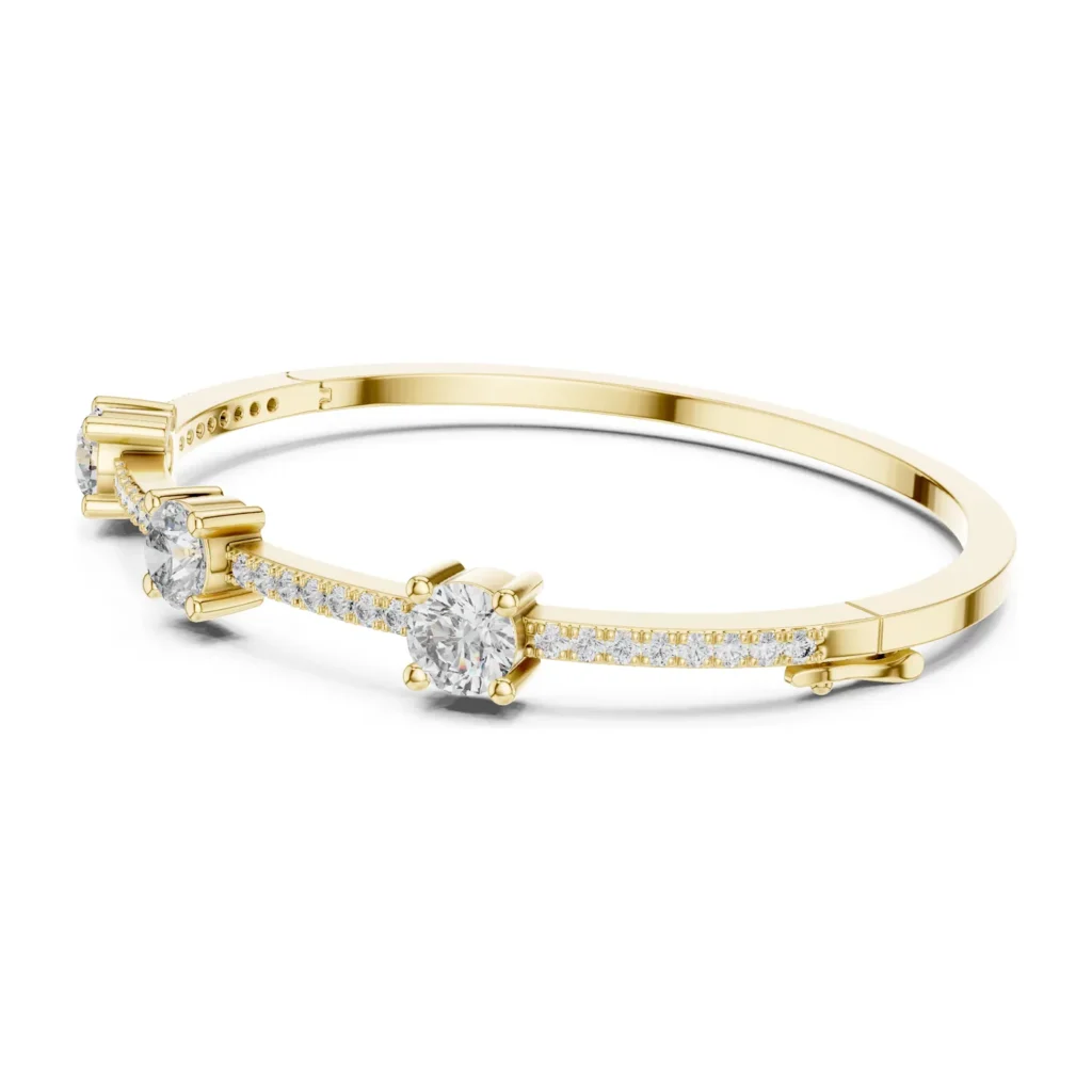 Pavé Bangle with Halo Stations