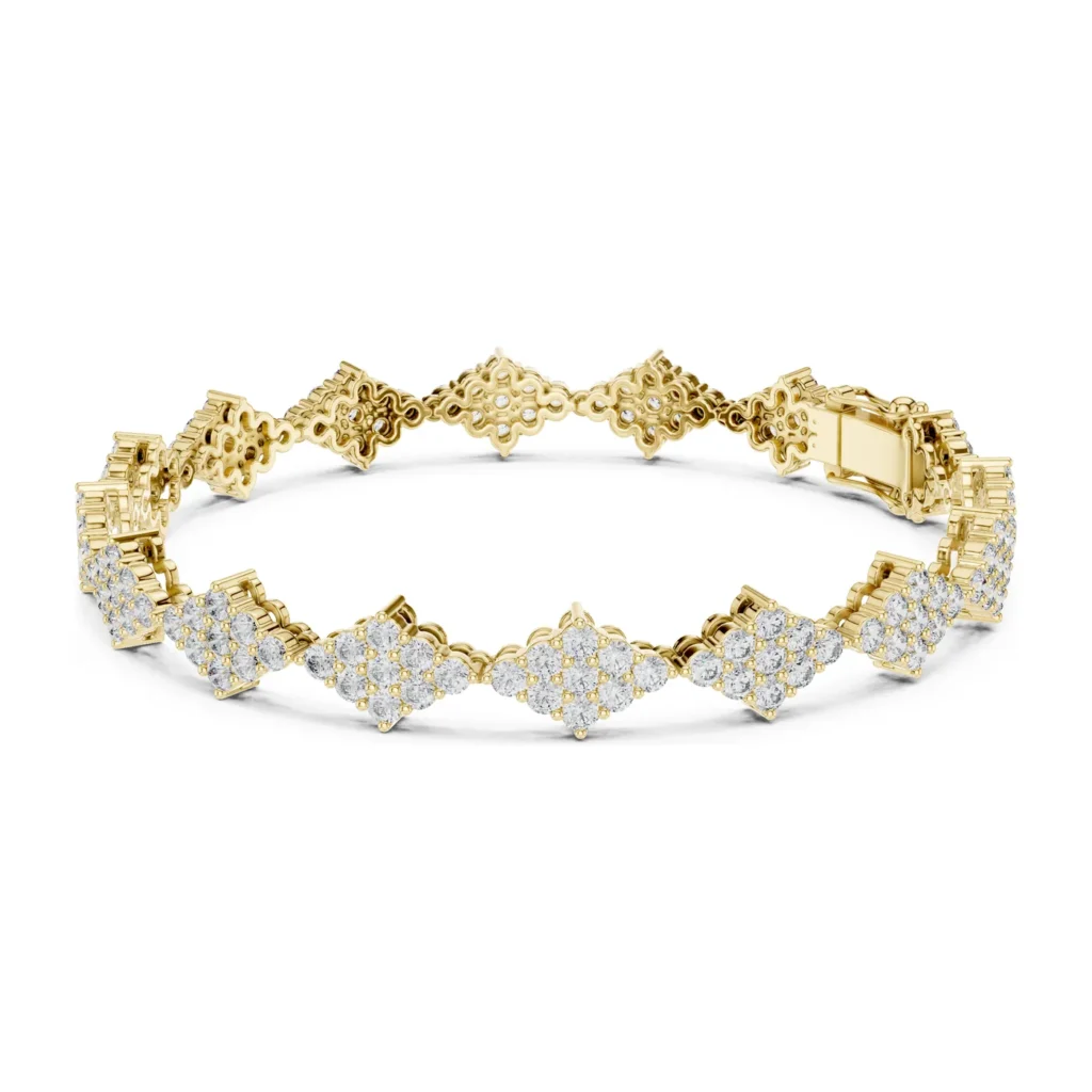 Pavé Diamond Rhombus Link Bracelet