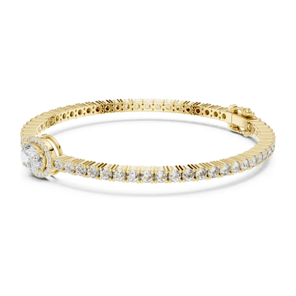 Pear Halo Tennis Bracelet