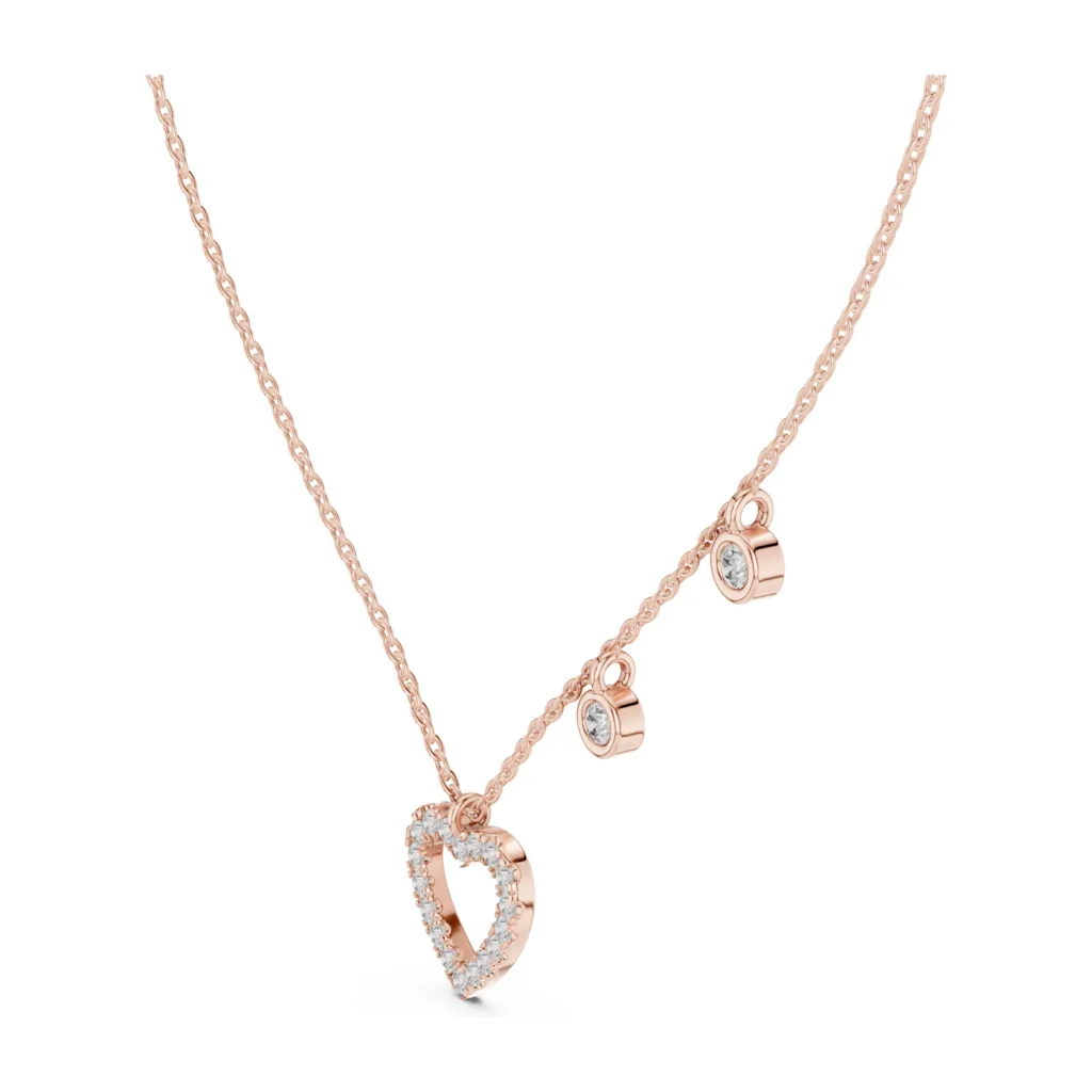 Open Heart Diamond Station Necklace — photo 10