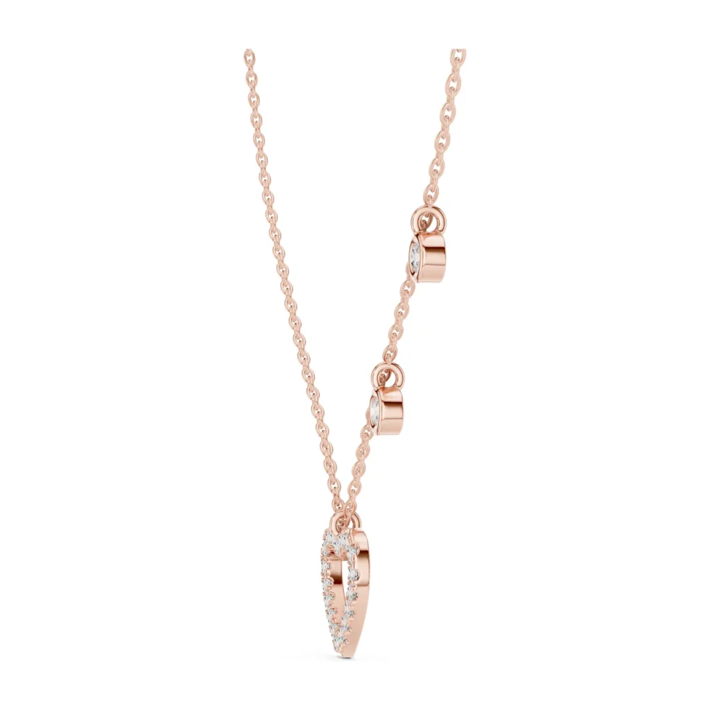 Open Heart Diamond Station Necklace — photo 11