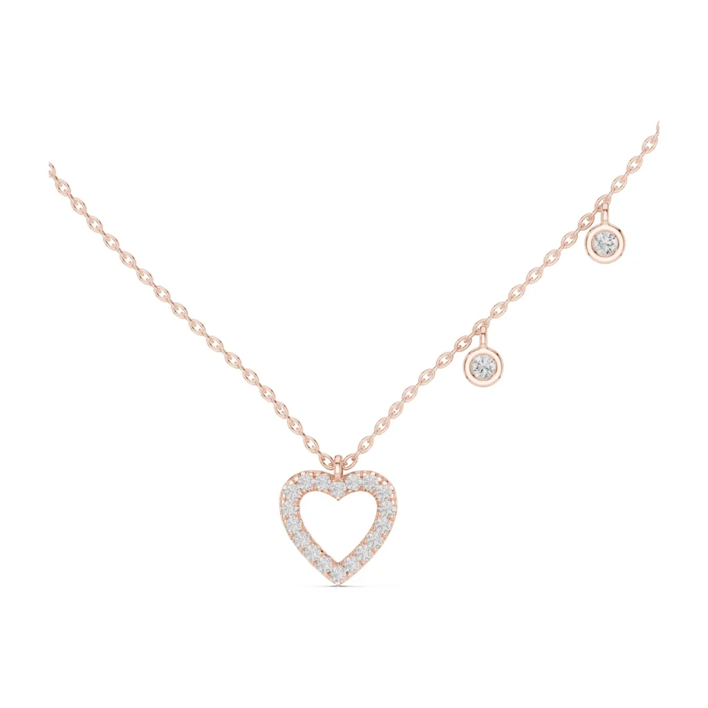 Open Heart Diamond Station Necklace — photo 12