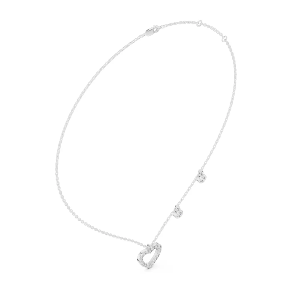 Open Heart Diamond Station Necklace — photo 5