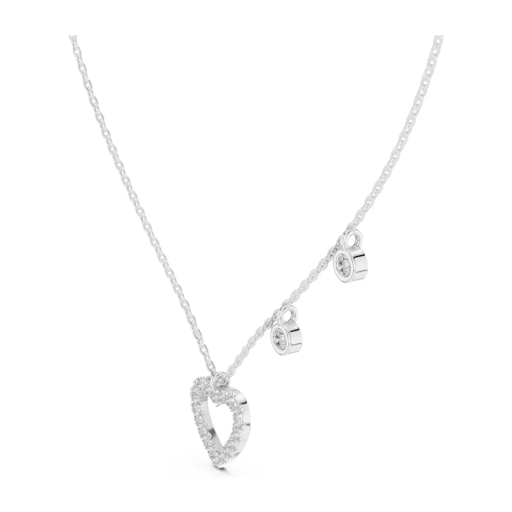 Open Heart Diamond Station Necklace — photo 6