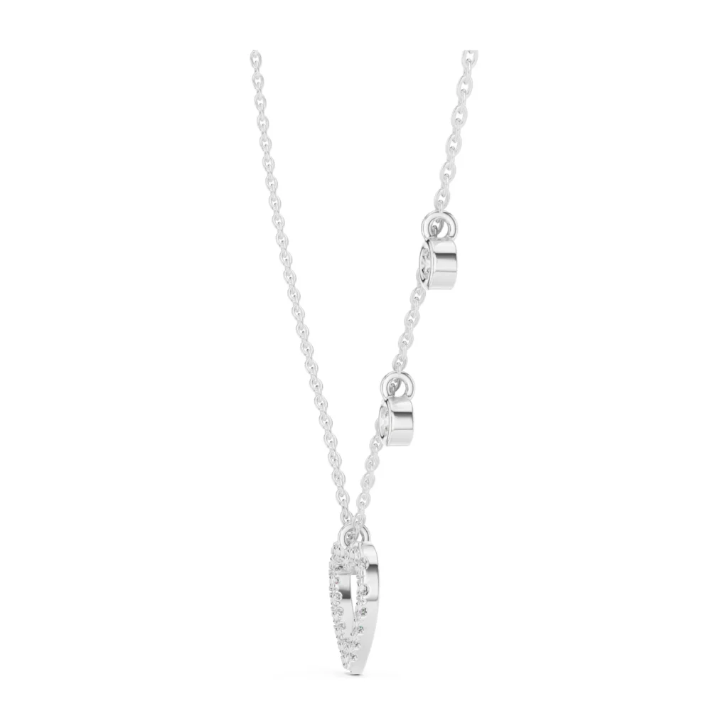 Open Heart Diamond Station Necklace — photo 7
