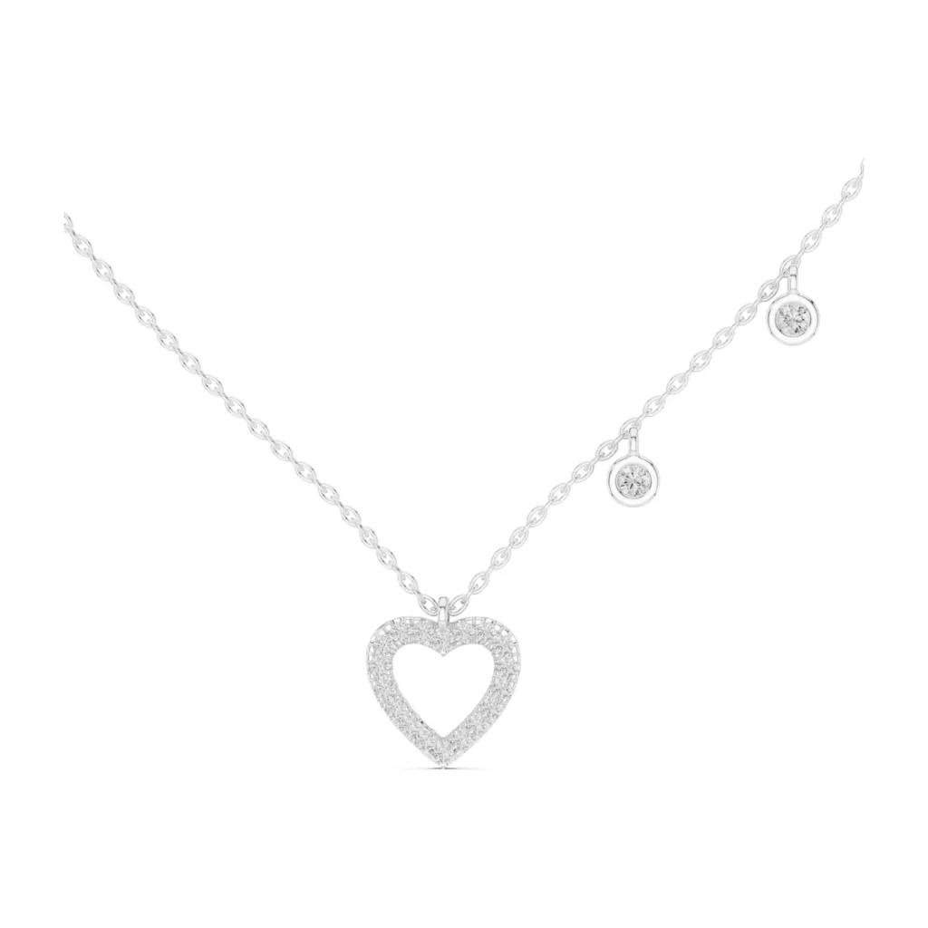 Open Heart Diamond Station Necklace — photo 8
