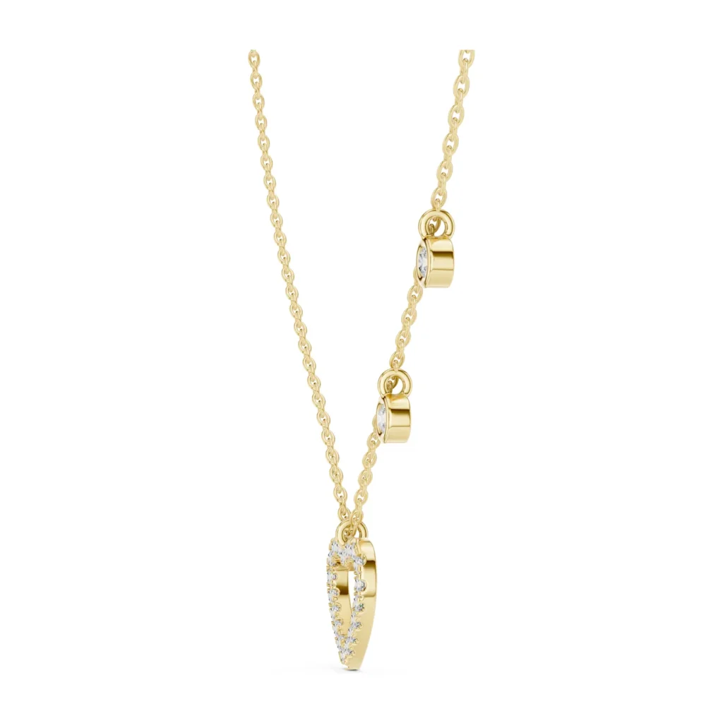 Open Heart Diamond Station Necklace — photo 3