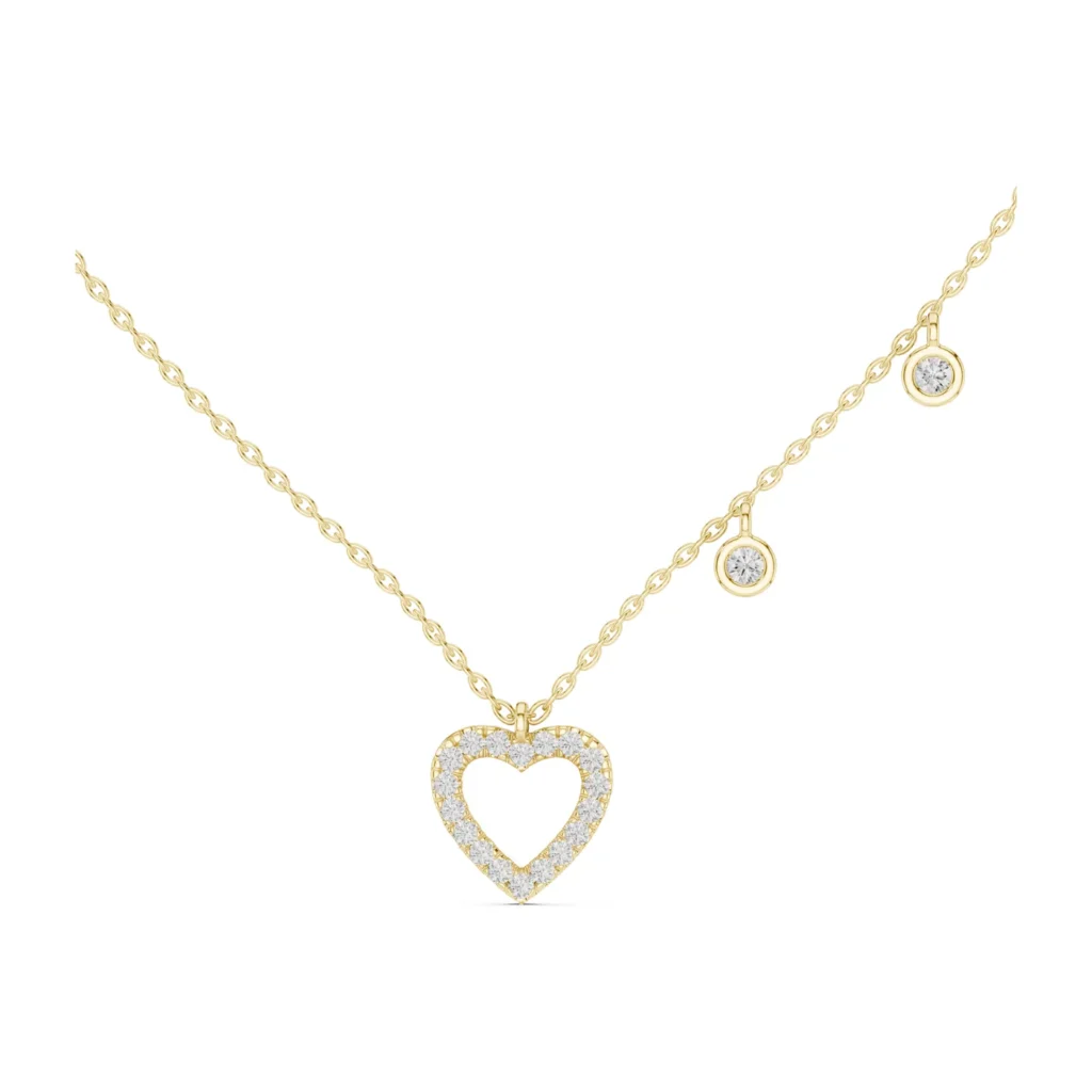 Open Heart Diamond Station Necklace — photo 4