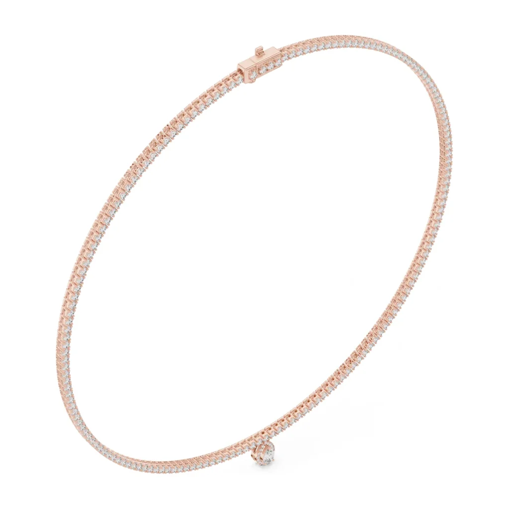 Tennis Necklace with Pear Drop — photo 9