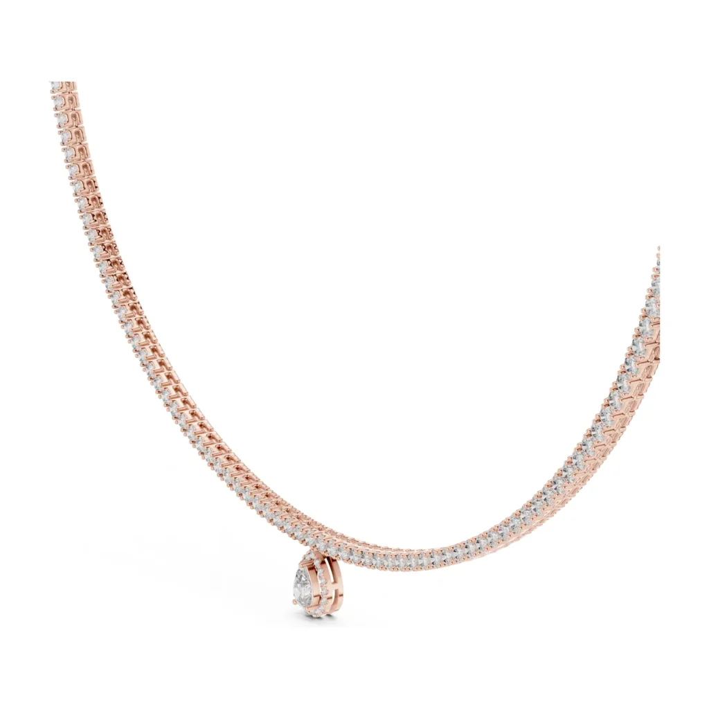 Tennis Necklace with Pear Drop — photo 10