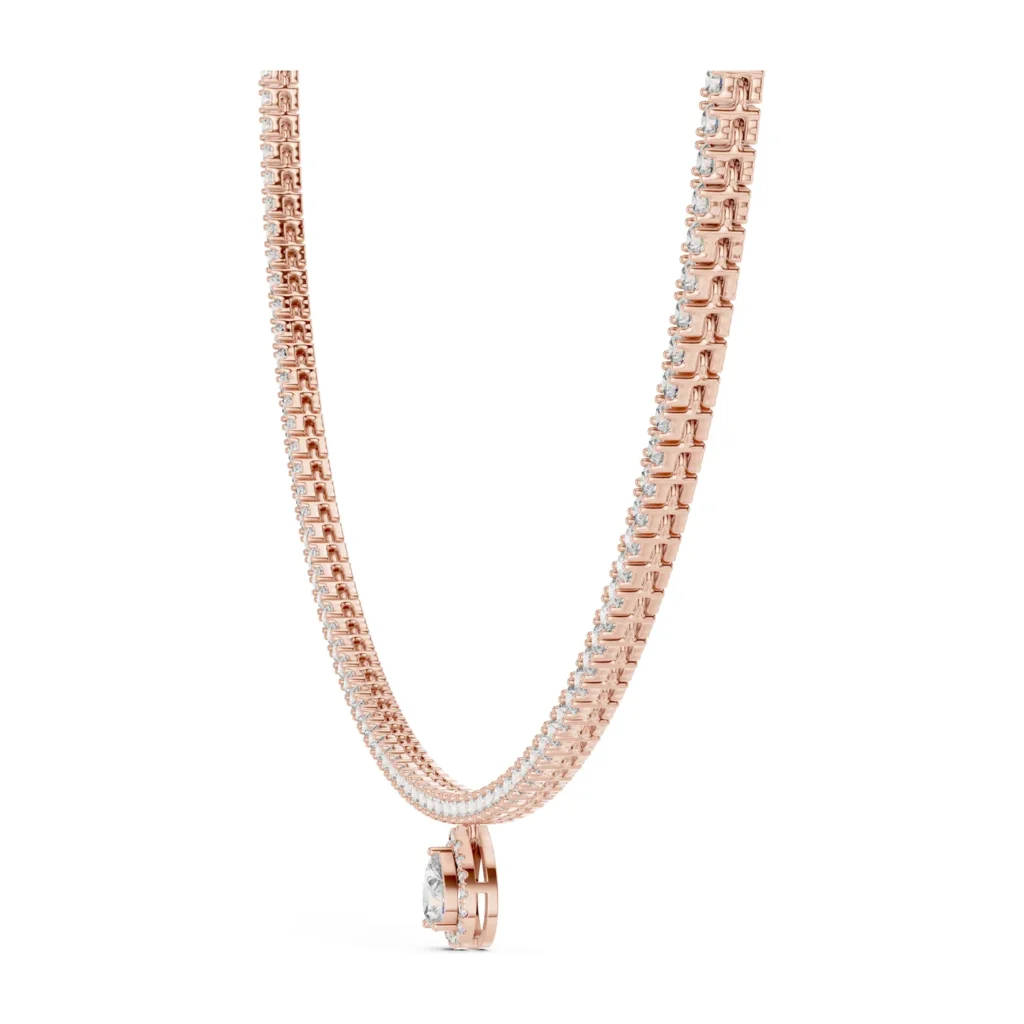 Tennis Necklace with Pear Drop — photo 11