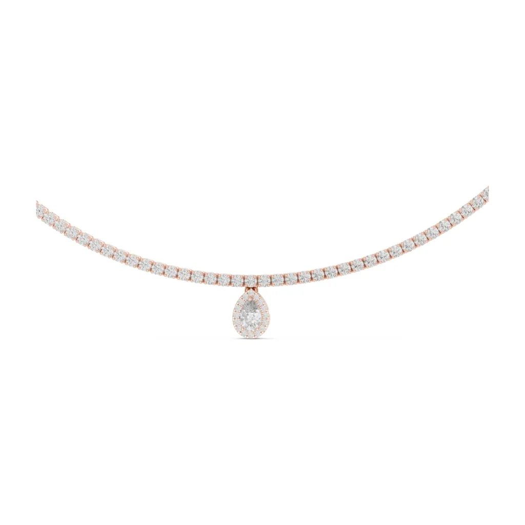 Tennis Necklace with Pear Drop — photo 12