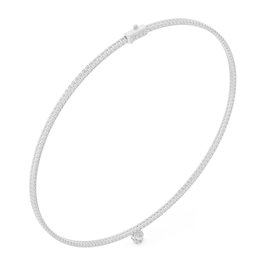 Tennis Necklace with Pear Drop — photo 5