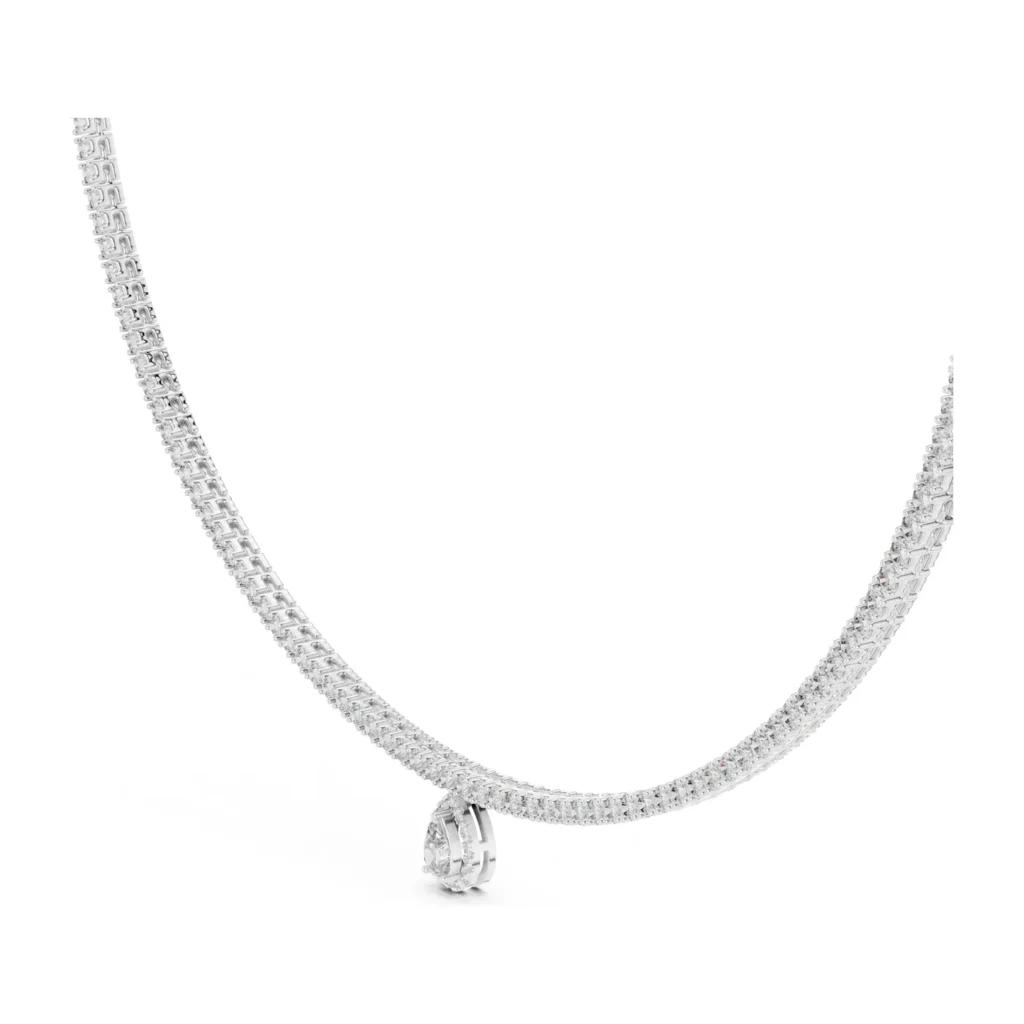 Tennis Necklace with Pear Drop — photo 6