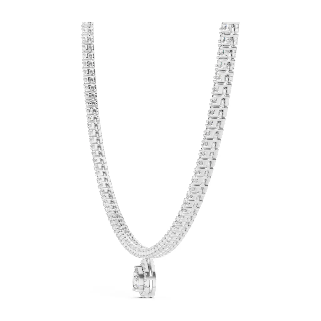 Tennis Necklace with Pear Drop — photo 7