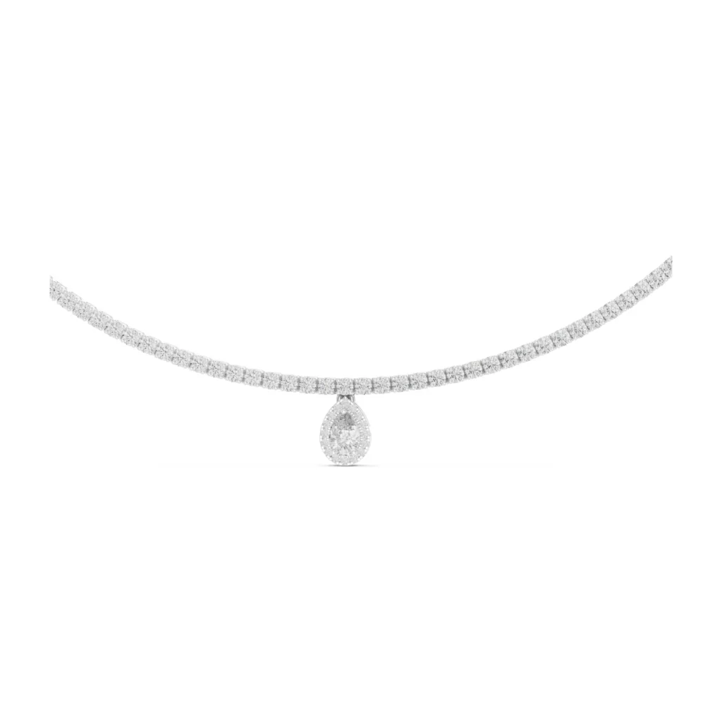 Tennis Necklace with Pear Drop — photo 8