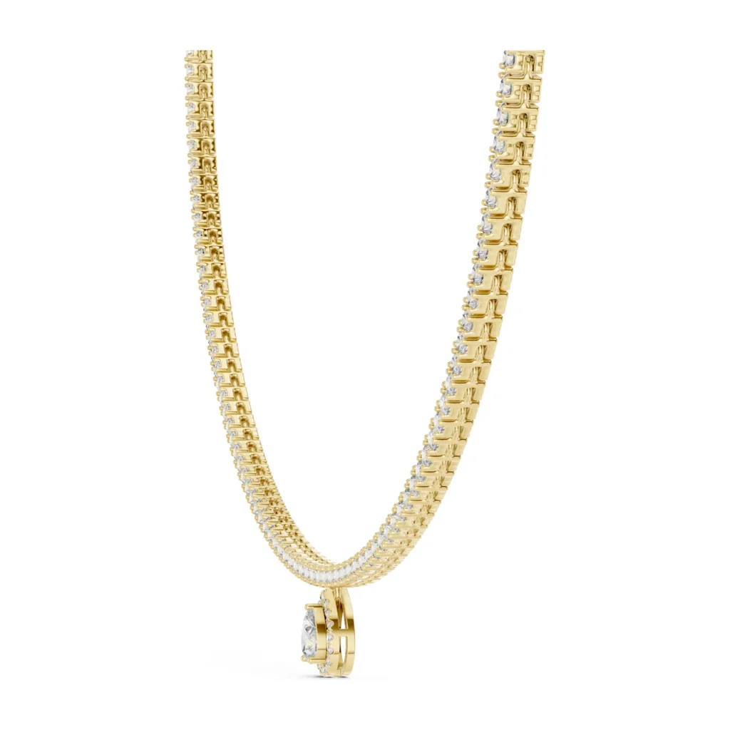 Tennis Necklace with Pear Drop — photo 3