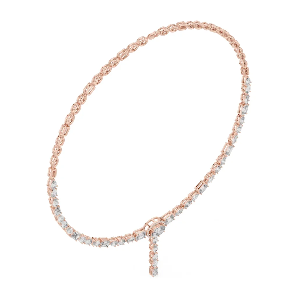 Emerald-Cut Drop Lariat Necklace — photo 9