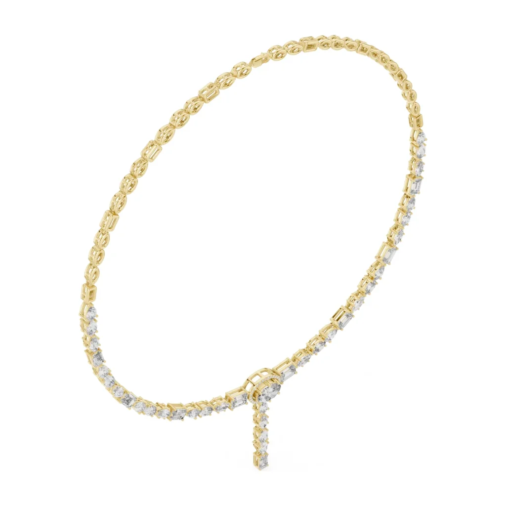 Emerald-Cut Drop Lariat Necklace