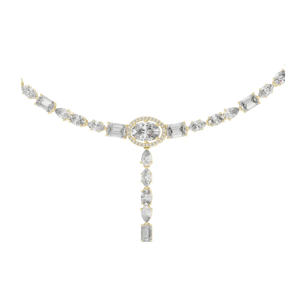 Emerald-Cut Drop Lariat Necklace — photo 4